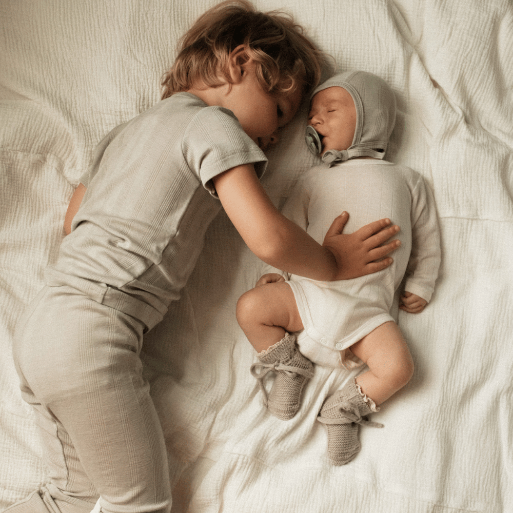 Tothemoon ☾ Tothemoon ☾ - Shirt - Short sleeve - Wool & silk - Needle pattern - Dove Clothing 86/92