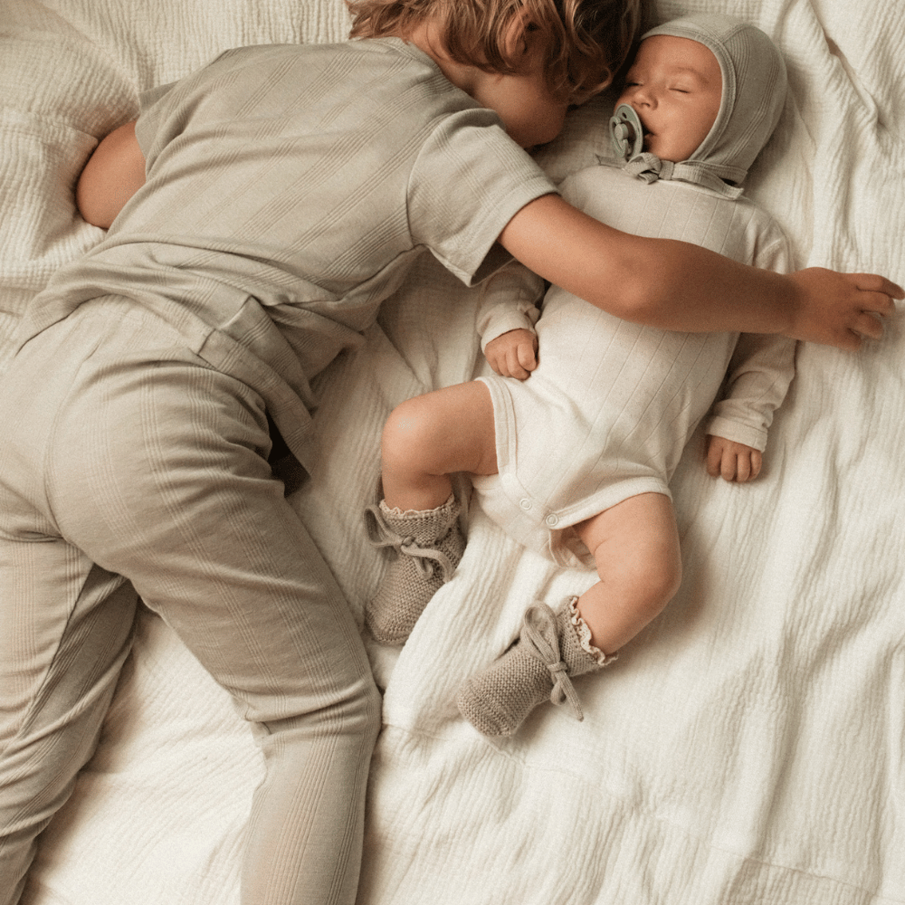 Tothemoon ☾ Tothemoon ☾ - Shirt - Short sleeve - Wool & silk - Needle pattern - Dove Clothing 86/92