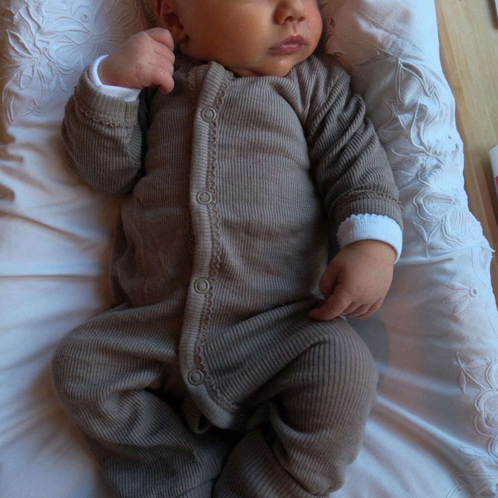 Tothemoon ☾ - Sleep suit - 2 in 1 Foot - 100% Wool - Rib - Taupe