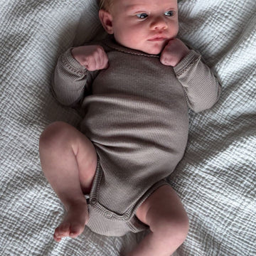 Tothemoon ☾ - Body - Long sleeve - 100% Wool - Rib - Taupe