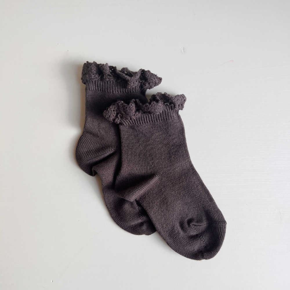 condor Ruffle Socks - Earthy Colors Socks Truffle / 3-6m