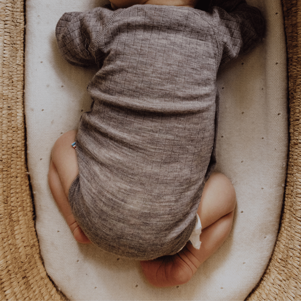 Joha Cross-over body - Long sleeve - 100% Wool Rompers Natural / 50