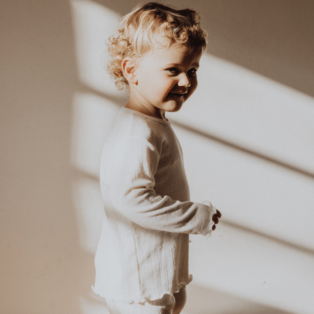 Tothemoon ☾ Tothemoon ☾ - Shirt - Long sleeve - Curled ends - Wool & silk - Pointelle - Previous design Clothing 86/92