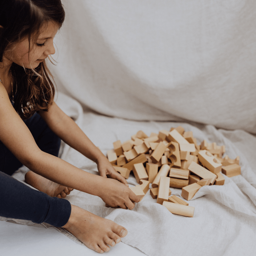 Wooden Story - Natural blocks in sack - 100 stuks