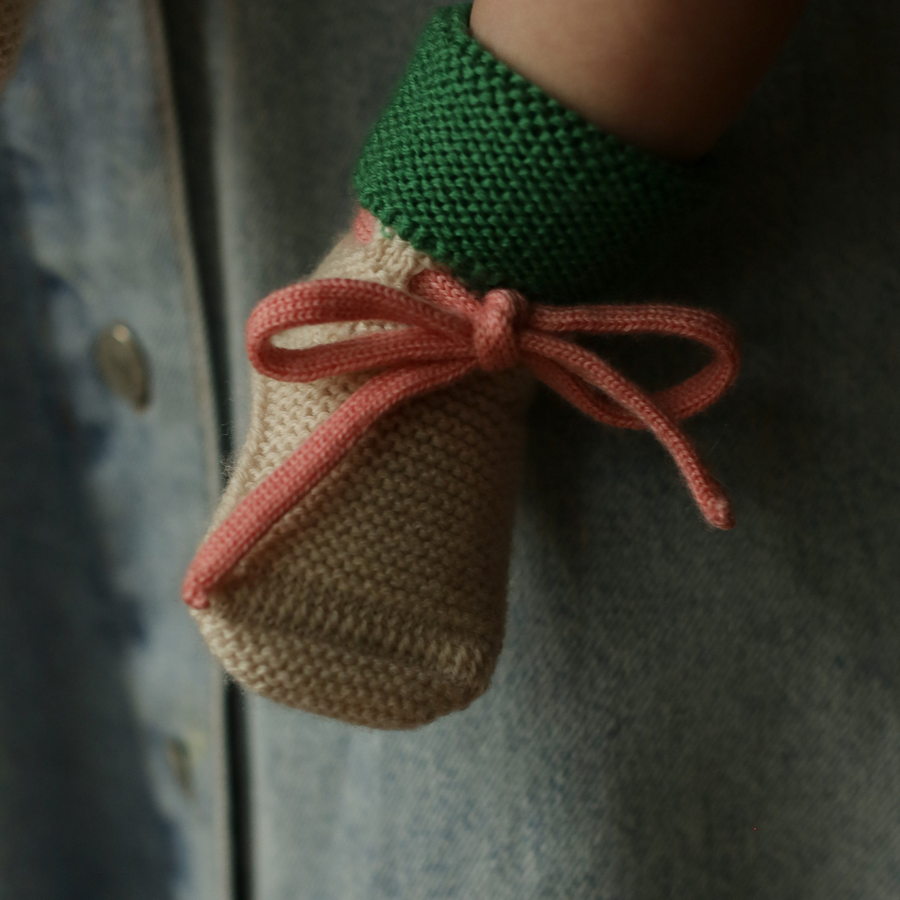 Hvid Happy Slofjes - 100% Merino wool