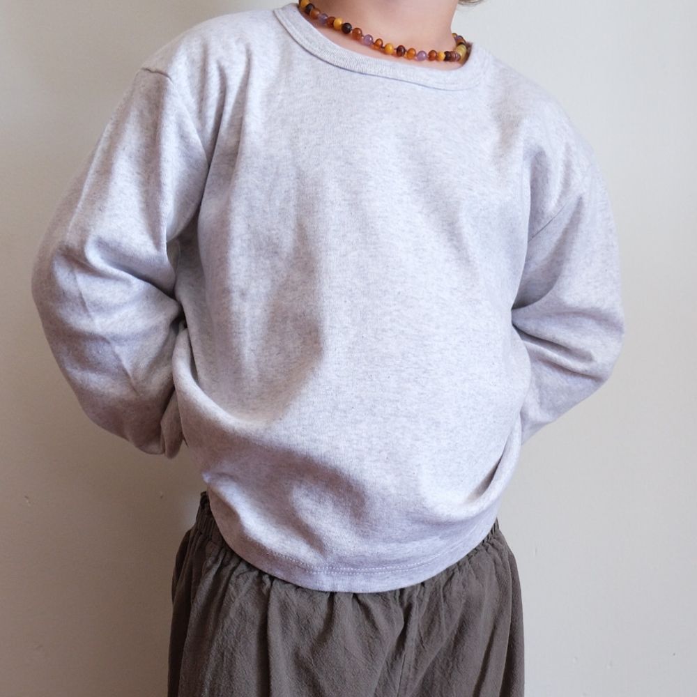 Tothemoon ☾ - Shirt - Long sleeve - Cuffed sleeves - Organic cotton - Light grey