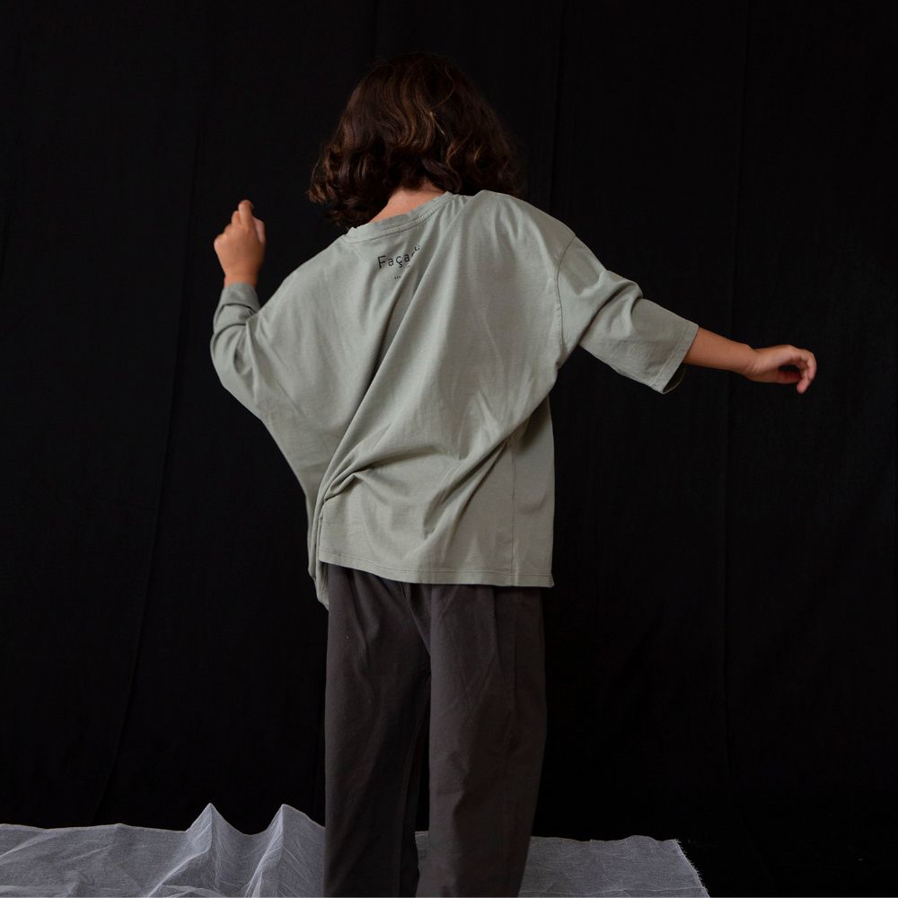 Driekwart - mouw T-shirt - Sage