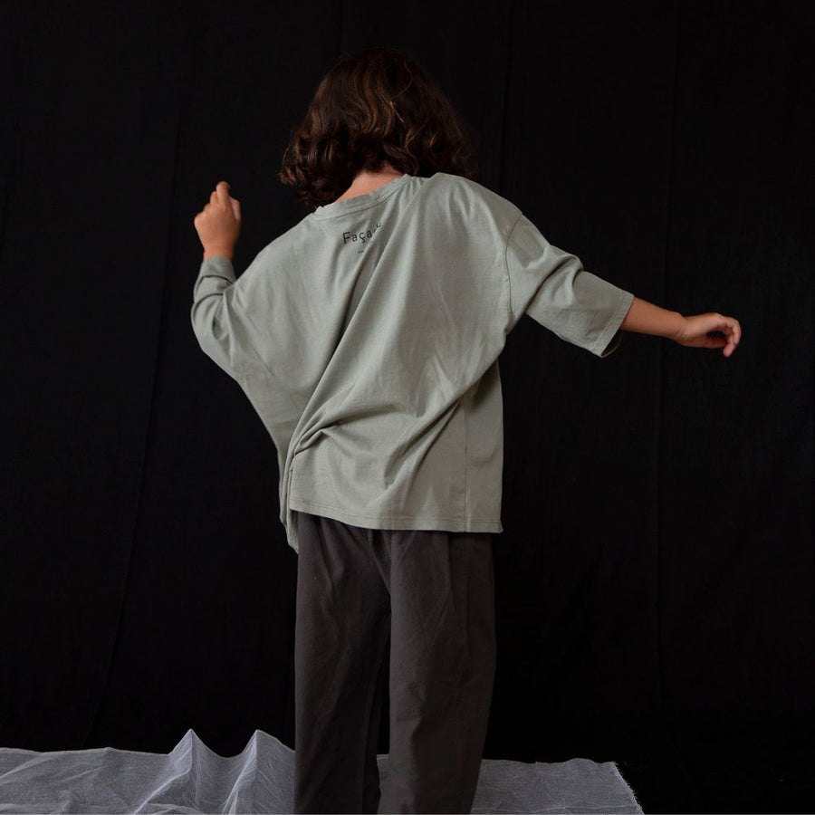 Driekwart-mouw T-shirt - Sage