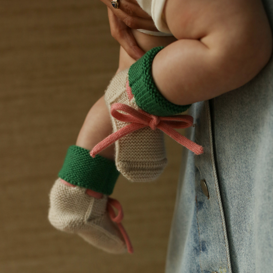 Hvid Happy Slofjes - 100% Merino wool