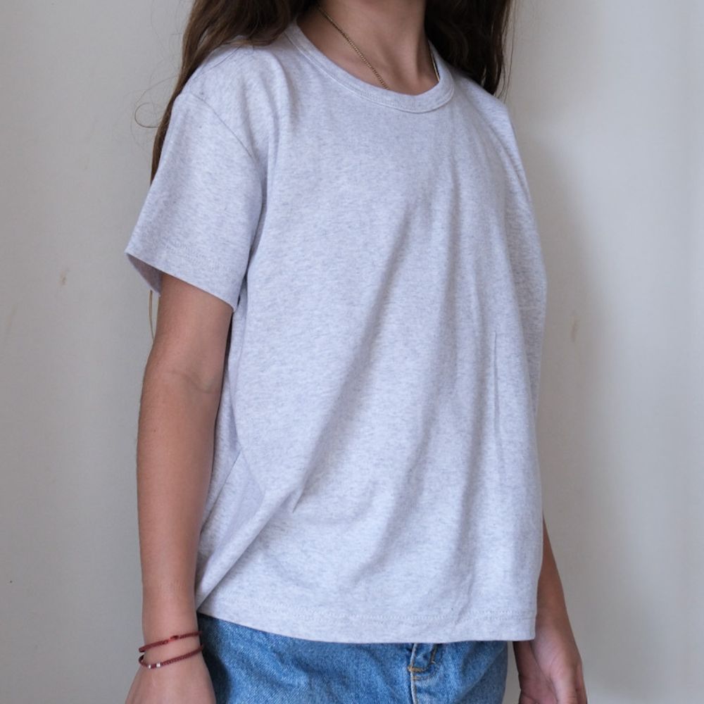 Tothemoon ☾ - Shirt - Korte mouwen - Biologisch katoen - Lichtgrijs