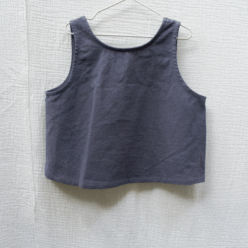 Tothemoon ☾ Tothemoon ☾ - Tita top - V-shaped back - 100% Cotton - Handmade in Holland Clothing Charcoal / 1Y