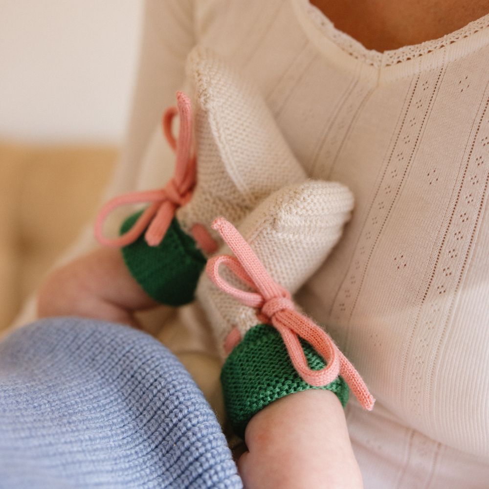 Hvid Happy Slofjes - 100% Merino wool