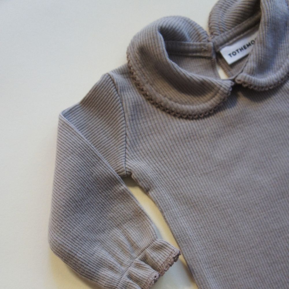 Tothemoon ☾ - Collar Body - Long sleeve - 100% Wool - Rib - Taupe