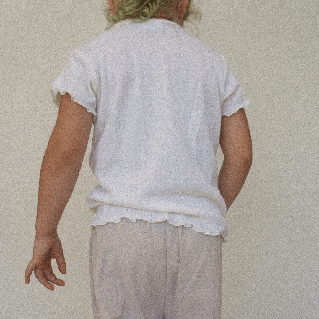 Tothemoon ☾ Tothemoon ☾ - Shirt - Short sleeve - Curled ends - Wool & silk - Pointelle - Previous design Clothing 86/92