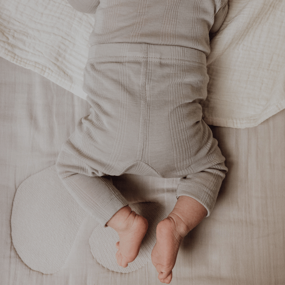 Tothemoon ☾ Tothemoon ☾ - Baby pants - Wool & silk - Needle pattern - Dove Clothing 50