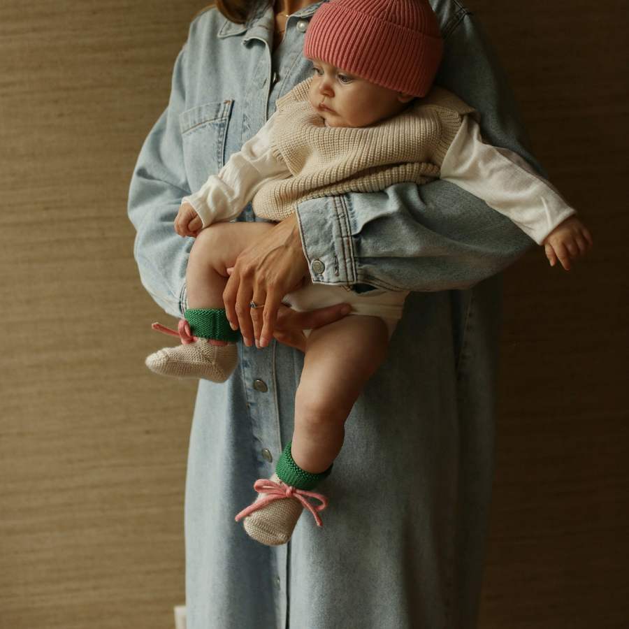 Hvid Happy Slofjes - 100% Merino wool