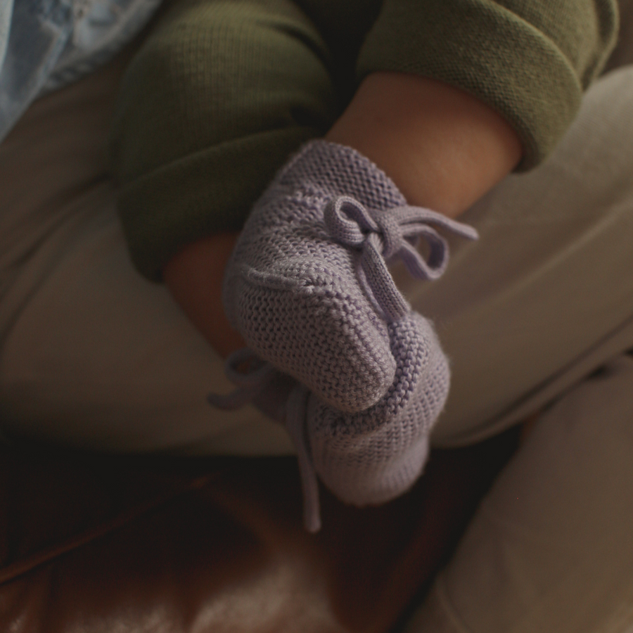 Hvid Slofjes - 100% Merino wool