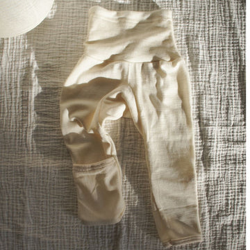 Newborn pants - Wool & Silk - Natural