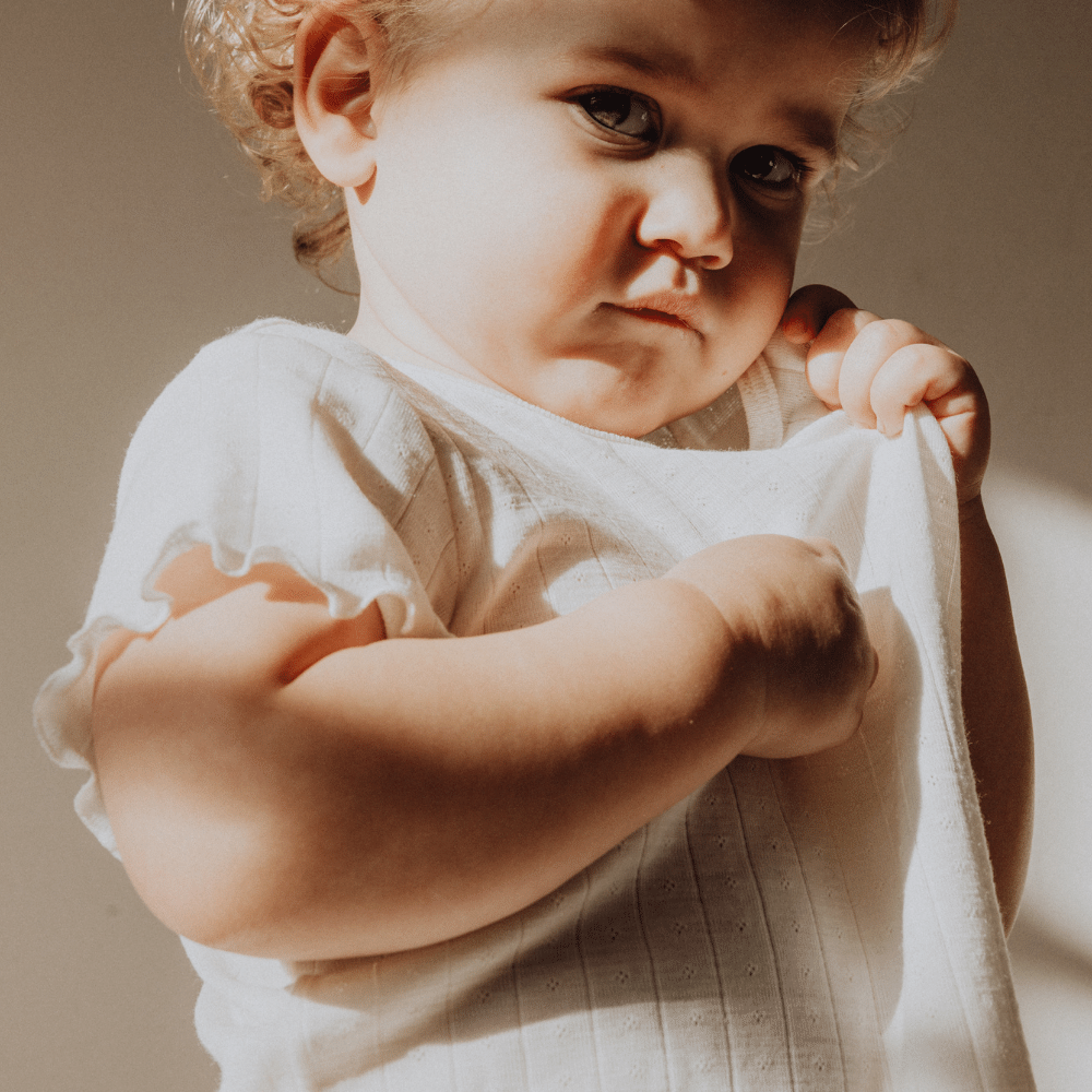 Tothemoon ☾ Tothemoon ☾ - Shirt - Short sleeve - Curled ends - Wool & silk - Pointelle - Previous design Clothing 86/92