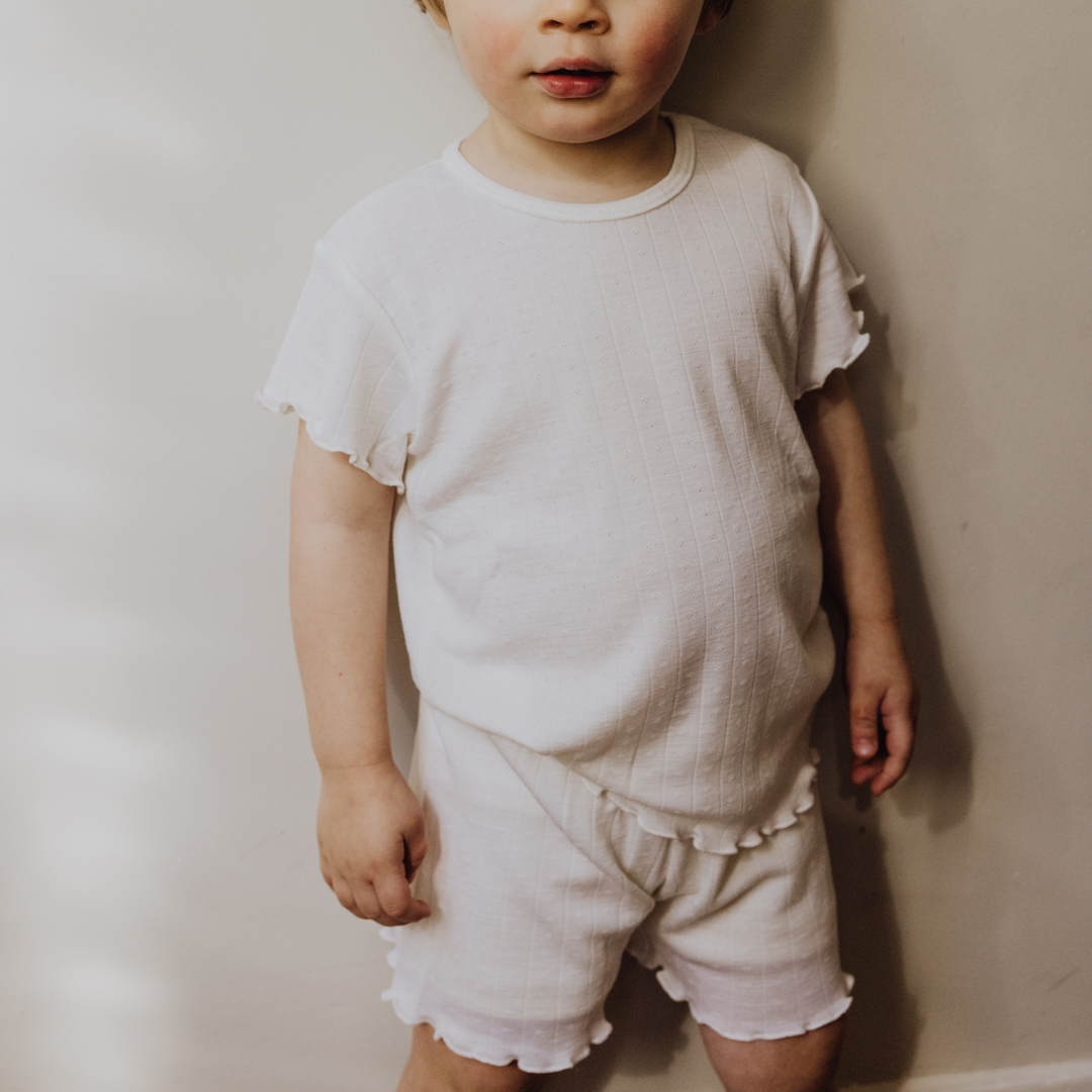 Tothemoon ☾ Tothemoon ☾ - Shorts - Curled ends - Wool & silk - Pointelle Clothing 86/92