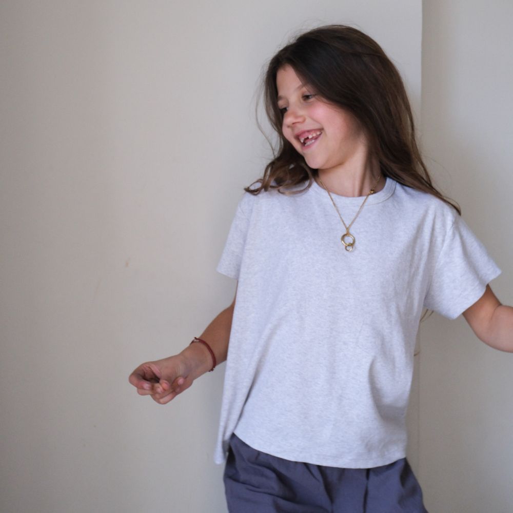 Tothemoon ☾ - Shirt - Korte mouwen - Biologisch katoen - Lichtgrijs