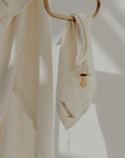 Bundel swaddle & mini handdoek - Biologisch katoen - Gepersonaliseerd