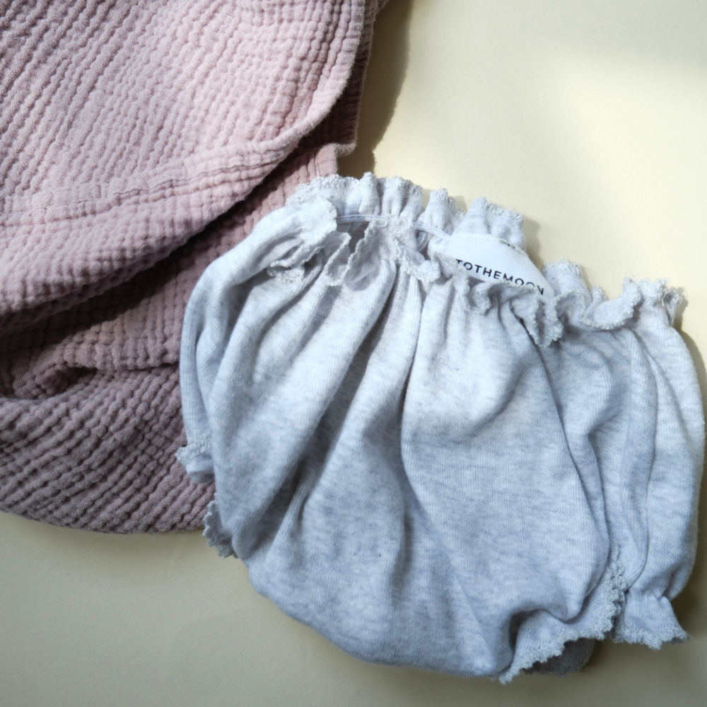 Tothemoon ☾ - Baby bloomer - Organic cotton - Light grey