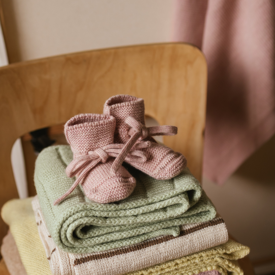 Hvid Slofjes - 100% Merino wool