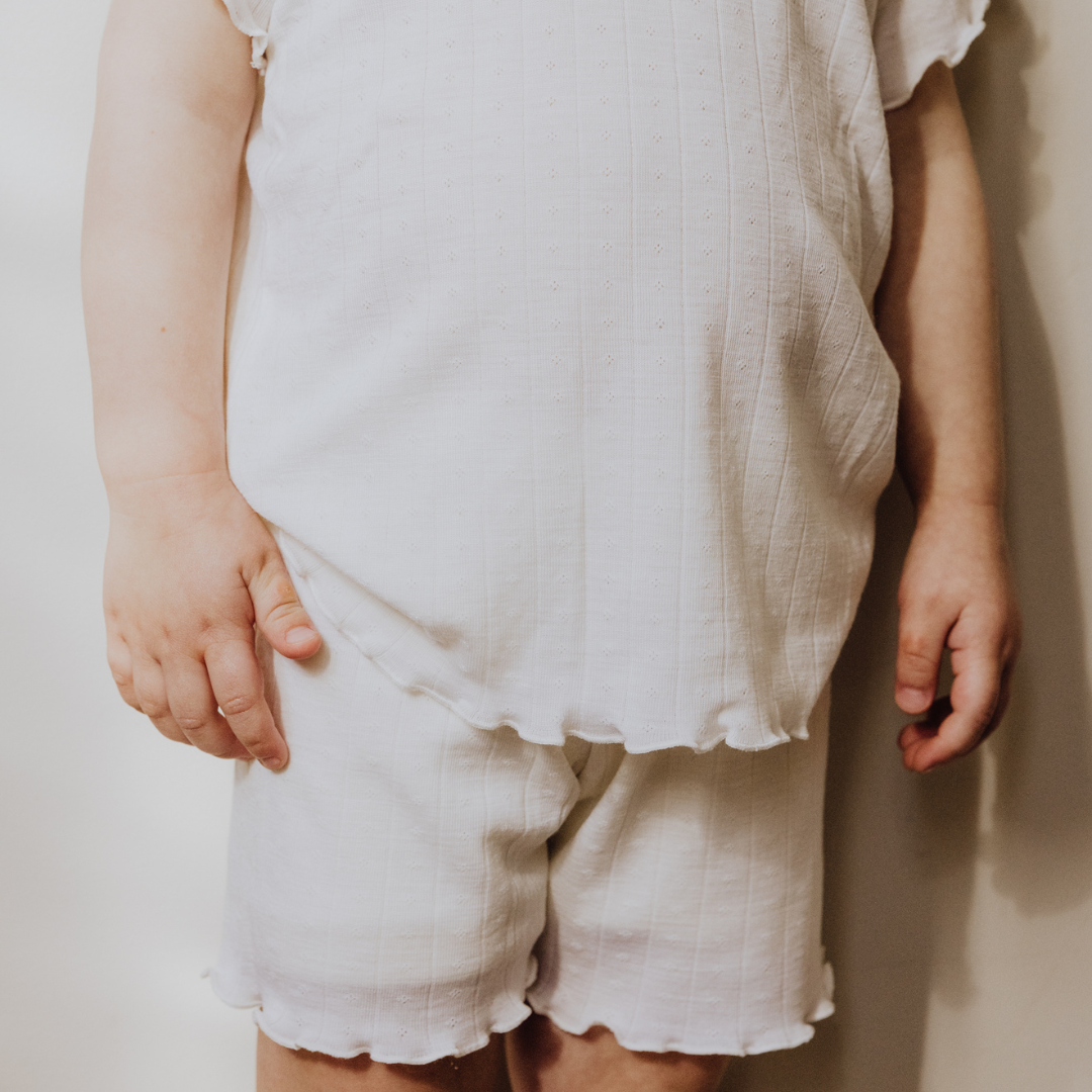 Tothemoon ☾ Tothemoon ☾ - Shorts - Curled ends - Wool & silk - Pointelle Clothing 86/92