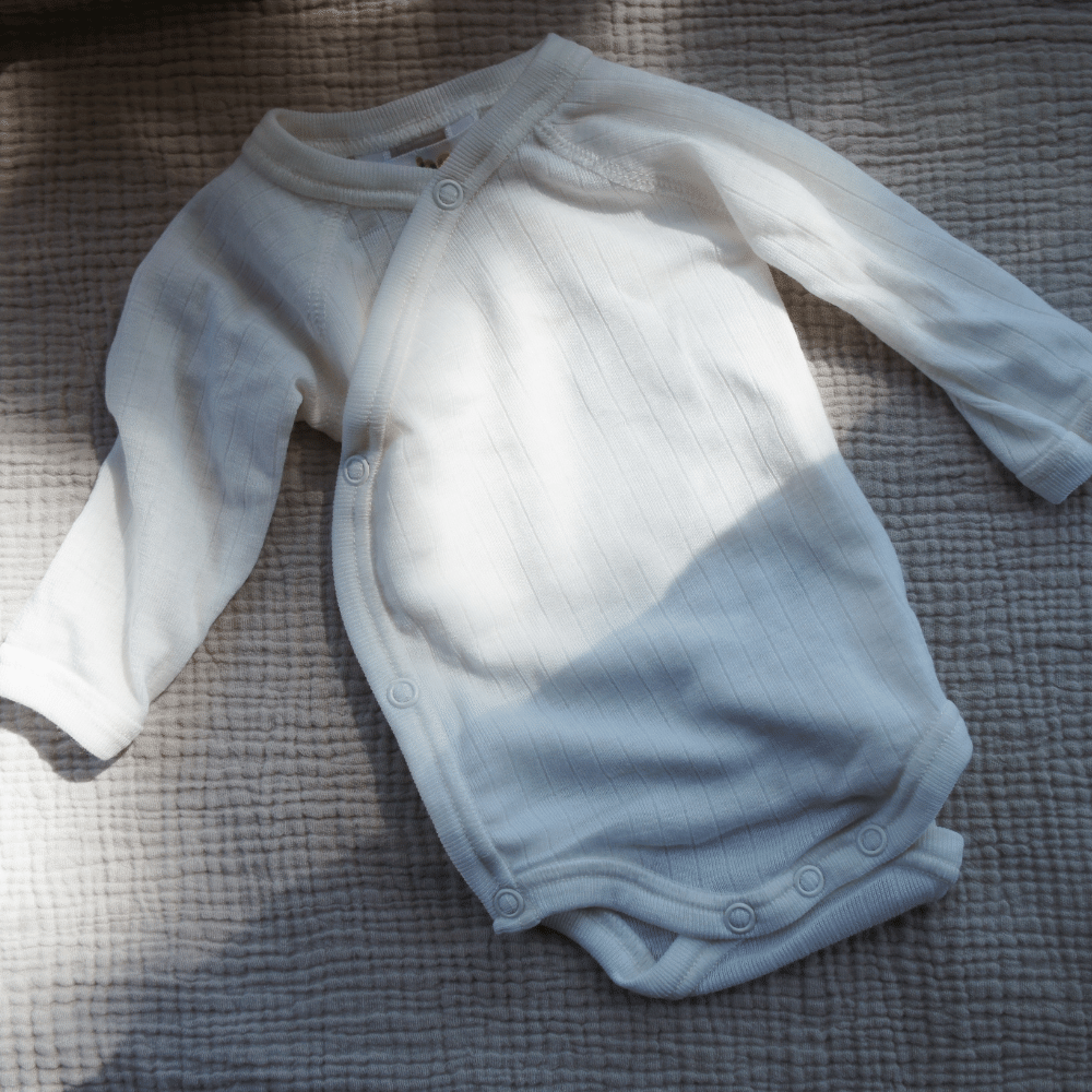 Joha Cross-over body - Long sleeve - 100% Wool Rompers Natural / 50
