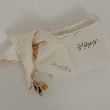 Bundel midi handdoek & mini handdoek - Biologisch katoen - Gepersonaliseerd