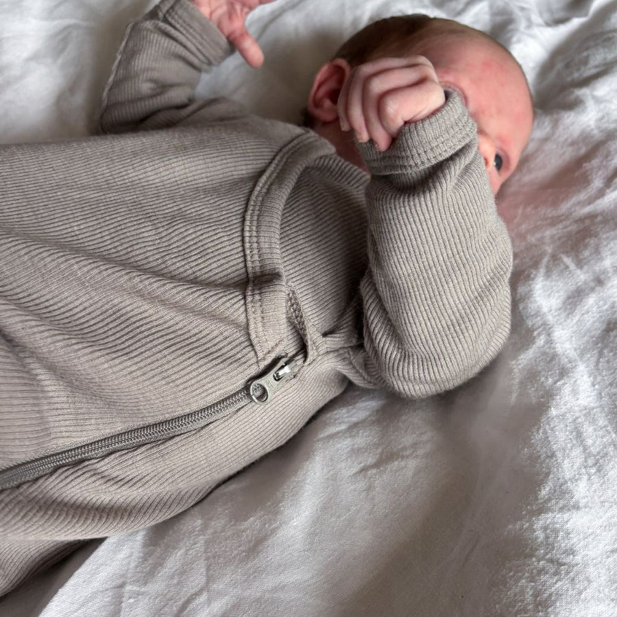 Tothemoon ☾ - Wrap-around - Sleeping bag - With zipper - 100% Wool - Rib - Taupe