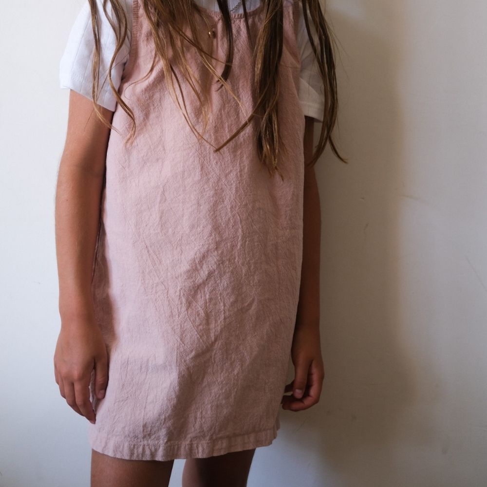 Tothemoon ☾ -  Ziggy jurk - Laag uitgsneden rug - 100% Katoen - Handgemaakt in Nederland - Old Rose