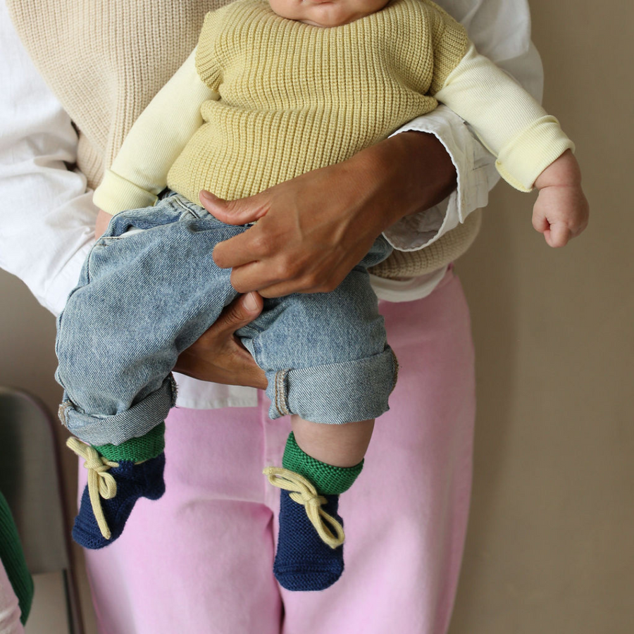 Hvid Happy Slofjes - 100% Merino wool