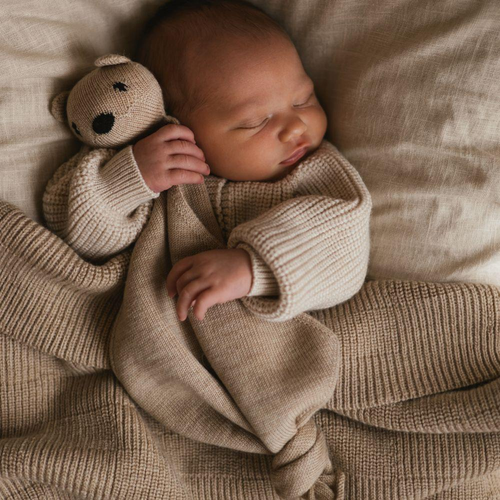 Hvid Teddy tokki - 100% Merino wol
