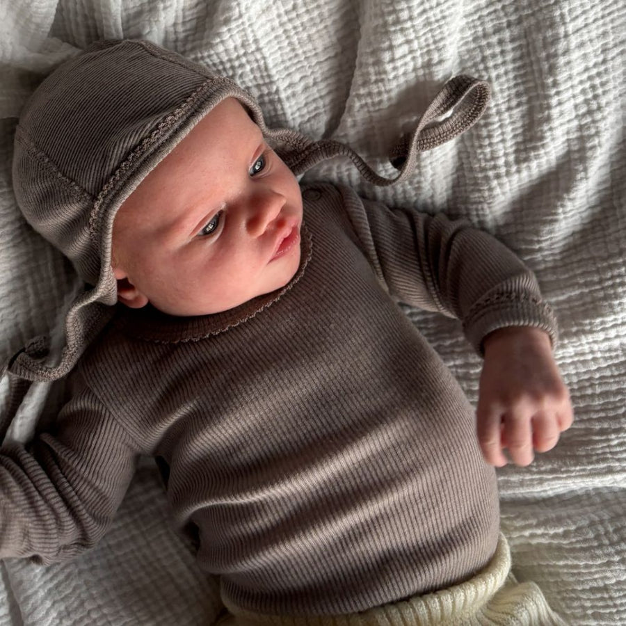 Tothemoon ☾ - Body - Long sleeve - 100% Wool - Rib - Taupe