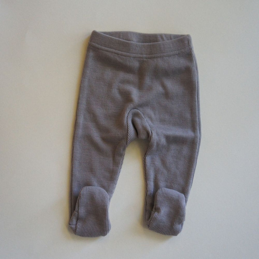 Tothemoon ☾ - Babybroekje met voetjes - 100% Wol - Rib - Taupe