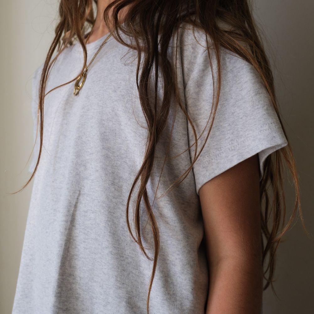 Tothemoon ☾ - Shirt - Korte mouwen - Biologisch katoen - Lichtgrijs