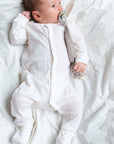 Tothemoon ☾ Tothemoon ☾ - Sleep suit - 2 in 1 Foot - Wool & silk - Needle pattern - Natural Clothing 50