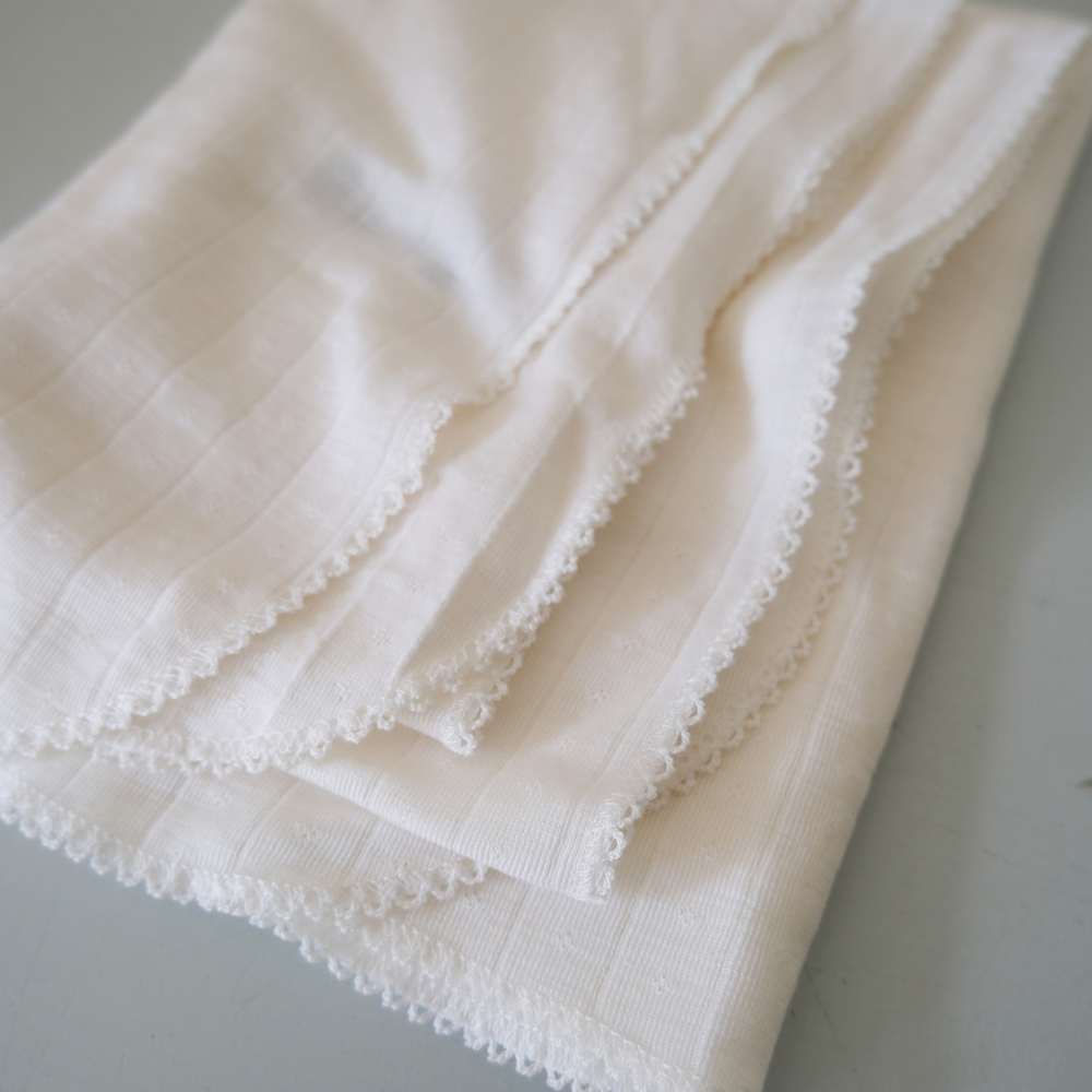 Baby blanket - Wool & silk - Pointelle