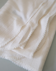 Baby blanket - Wool & silk - Pointelle