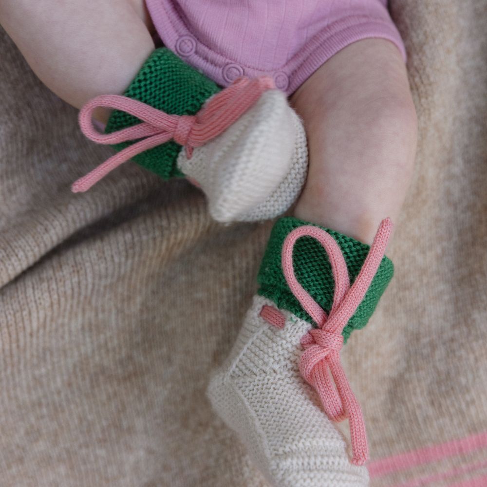 Hvid Happy Slofjes - 100% Merino wool