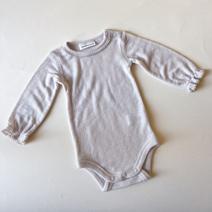 Tothemoon ☾ - Body - Long sleeve - Piquette Endings - 100% Wool - Moonbeam