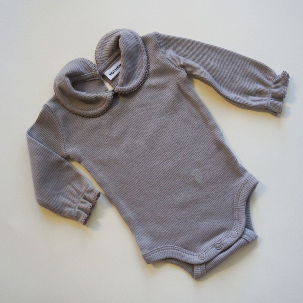 Tothemoon ☾ - Collar Body - Long sleeve - 100% Wool - Rib - Taupe