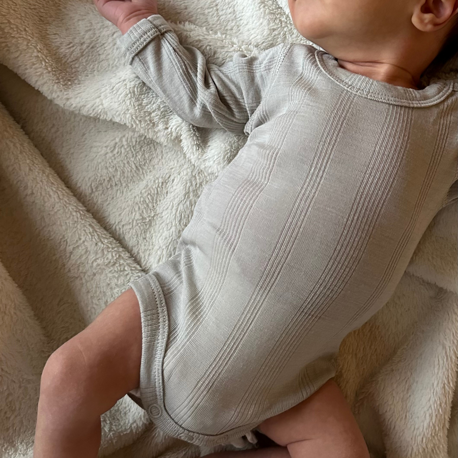 Tothemoon ☾ - Body - Long sleeve - Wool & Silk - Needle pattern - Dove