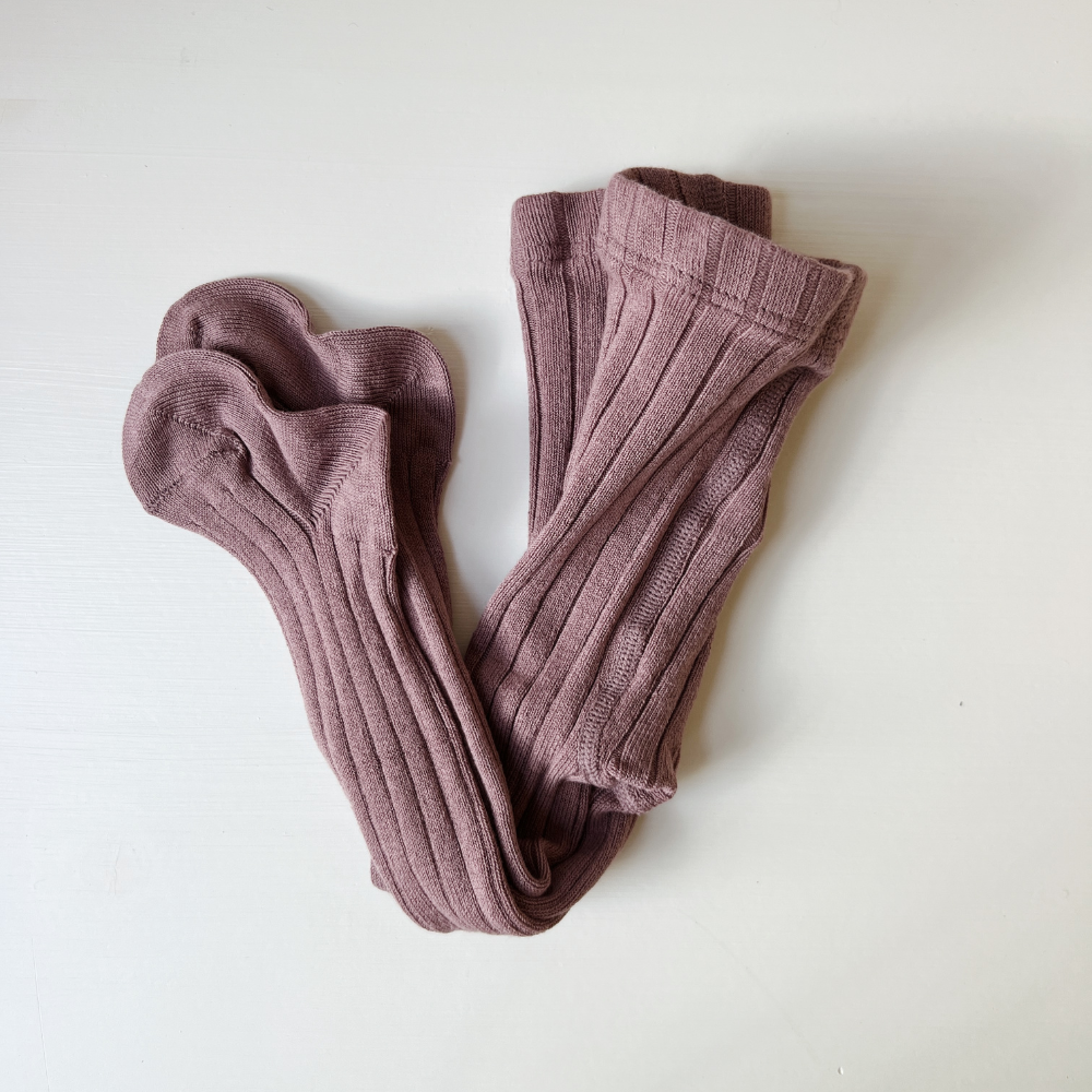condor Ribbed tights - Earthy colors Socks Violet / 0-3m