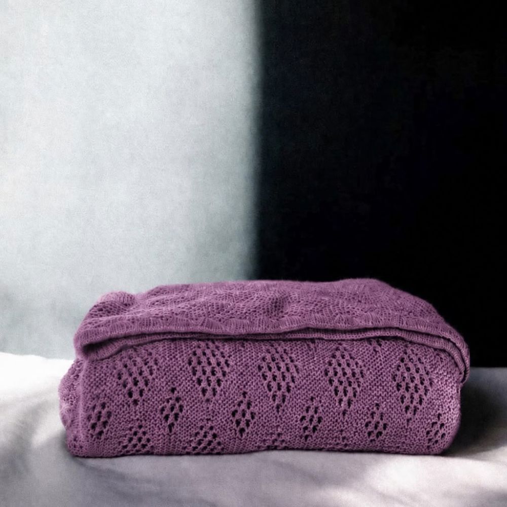 Baby blanket - 100% Merino wool - Lilac