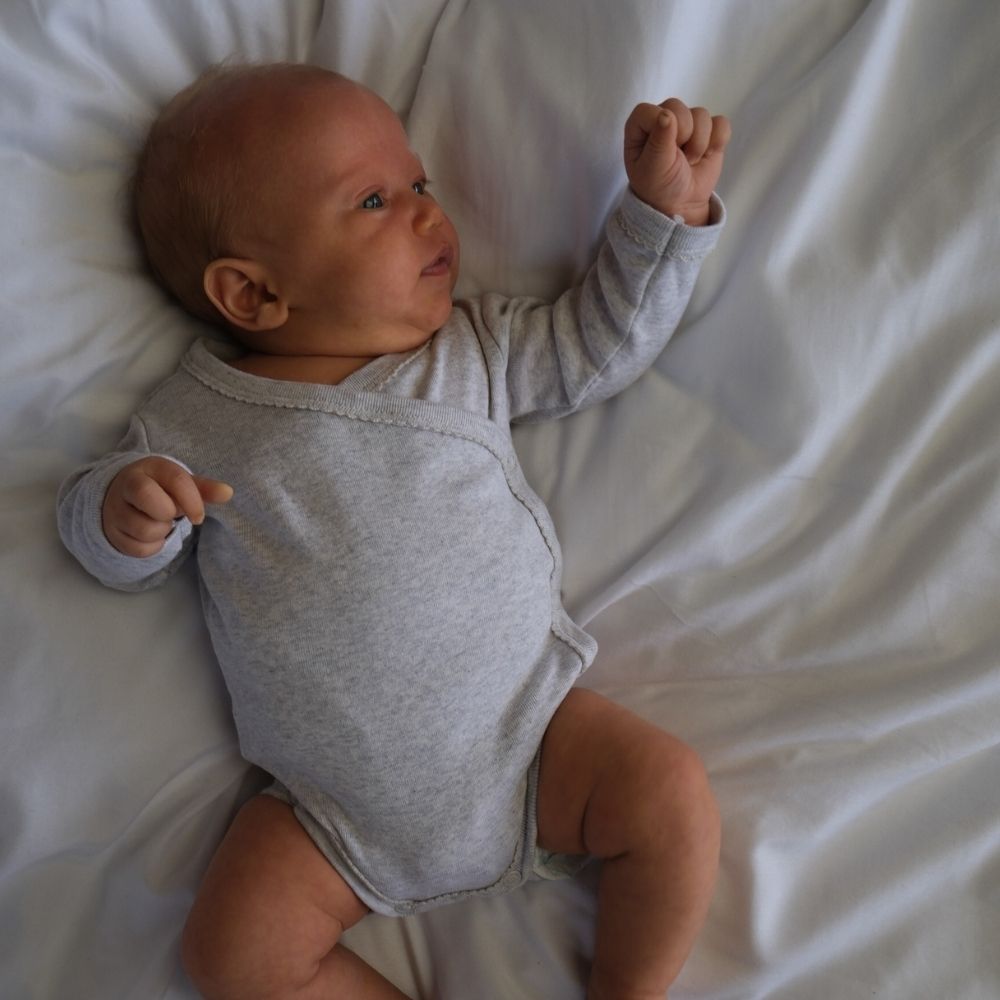 Tothemoon ☾ - Cross-over body - Long sleeve - Organic cotton - Light grey