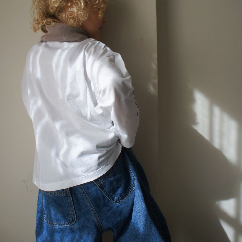 Wijd Lange Mouwen T-shirt - Wit