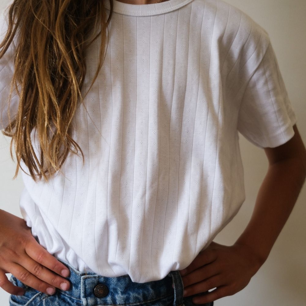 Tothemoon ☾ - Shirt - Short sleeve - Organic cotton - Pointelle